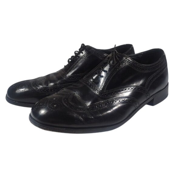 Florsheim Men\'s Lexington Wingtip Oxford Tie Lace Dress Shoes Black Leather 12 D main image 4
